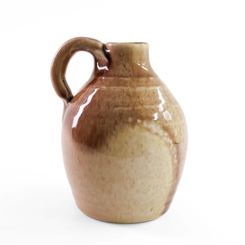 Vintage Pisgah Forest Pottery Jug North Carolina   Brown Glaze 5.5" Rustic Decor